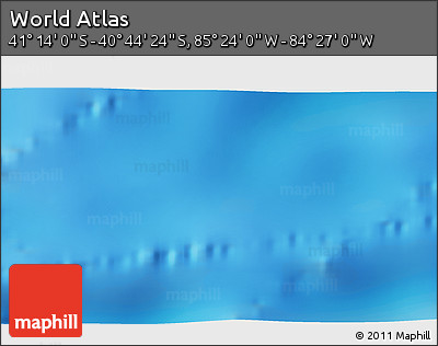 Physical 3D Map of the Area around 40° 59' 12" S, 84° 55' 30" W