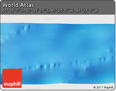 Physical 3D Map of the Area around 40° 59' 12" S, 84° 55' 30" W