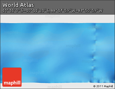Physical 3D Map of the Area around 40° 59' 12" S, 88° 19' 29" W