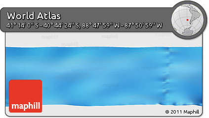 Physical Panoramic Map of the Area around 40° 59' 12" S, 88° 19' 29" W