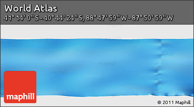 Physical Panoramic Map of the Area around 40° 59' 12" S, 88° 19' 29" W