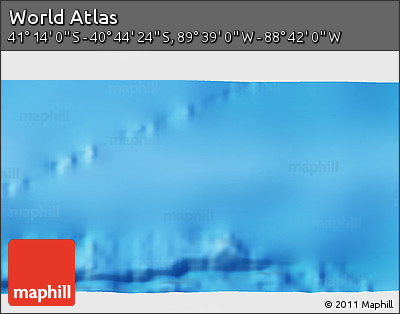Physical 3D Map of the Area around 40° 59' 12" S, 89° 10' 30" W