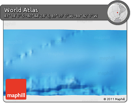 Shaded Relief 3D Map of the Area around 40° 59' 12" S, 89° 10' 30" W