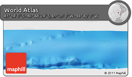 Shaded Relief Panoramic Map of the Area around 40° 59' 12" S, 89° 10' 30" W