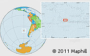 Political Location Map of the area around 40° 59' 12" S, 90° 1' 30" W