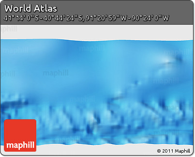Physical 3D Map of the Area around 40° 59' 12" S, 90° 52' 30" W