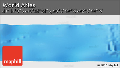 Physical Panoramic Map of the Area around 40° 59' 12" S, 92° 34' 29" W