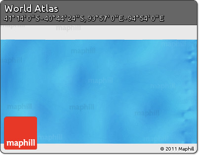 Shaded Relief 3D Map of the Area around 40° 59' 12" S, 94° 25' 30" E