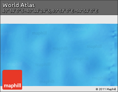 Shaded Relief 3D Map of the Area around 40° 59' 12" S, 94° 25' 30" E