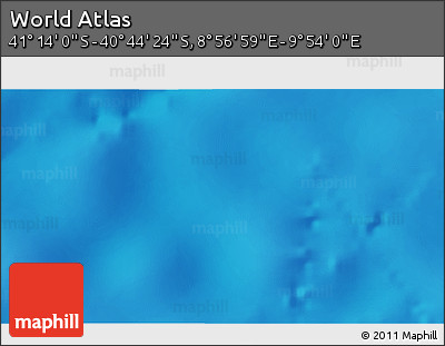 Physical 3D Map of the Area around 40° 59' 12" S, 9° 25' 30" E