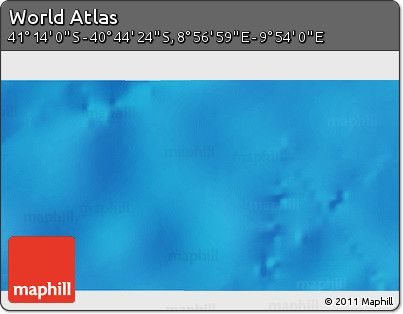 Physical 3D Map of the Area around 40° 59' 12" S, 9° 25' 30" E