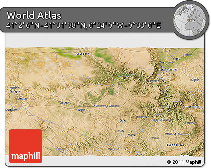 Satellite 3D Map of the Area around 41° 16' 52" N, 0° 4' 30" E