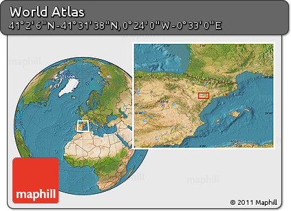 Satellite Location Map of the Area around 41° 16' 52" N, 0° 4' 30" E