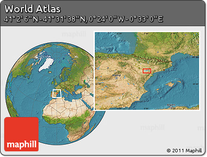 Satellite Location Map of the Area around 41° 16' 52" N, 0° 4' 30" E