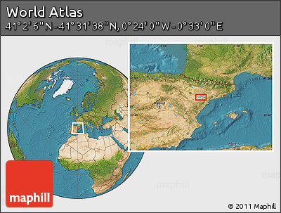 Satellite Location Map of the Area around 41° 16' 52" N, 0° 4' 30" E
