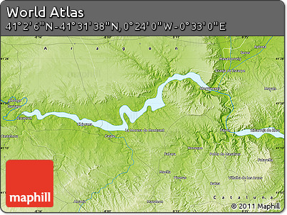 Physical Map of the Area around 41° 16' 52" N, 0° 4' 30" E