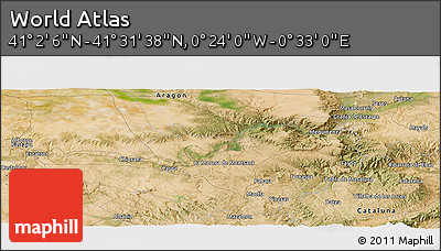 Satellite Panoramic Map of the Area around 41° 16' 52" N, 0° 4' 30" E