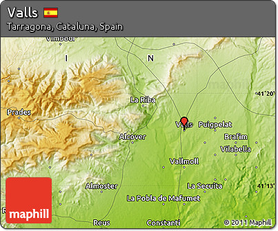 Physical Map of Valls