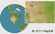 Satellite Location Map of the area around 41° 16' 52" N, 100° 13' 29" W