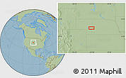 Savanna Style Location Map of the area around 41° 16' 52" N, 101° 4' 29" W, hill shading