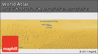 Physical Panoramic Map of the Area around 41° 16' 52" N, 102° 4' 29" E