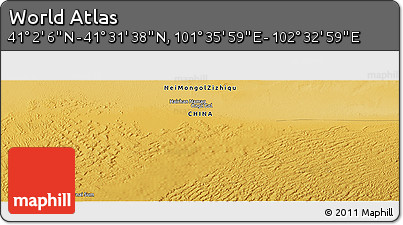 Physical Panoramic Map of the Area around 41° 16' 52" N, 102° 4' 29" E