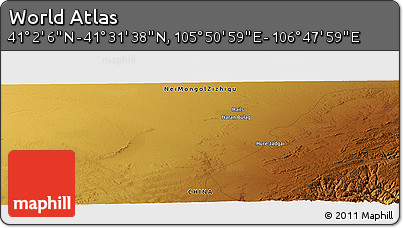 Physical Panoramic Map of the Area around 41° 16' 52" N, 106° 19' 29" E