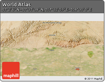 Satellite 3D Map of the Area around 41° 16' 52" N, 108° 1' 30" E