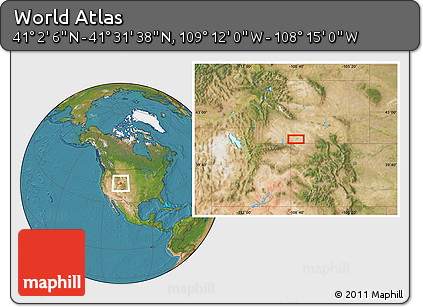 Satellite Location Map of the Area around 41° 16' 52" N, 108° 43' 29" W