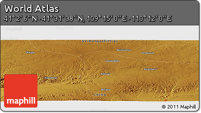 Physical Panoramic Map of the Area around 41° 16' 52" N, 109° 43' 29" E