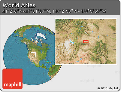 Satellite Location Map of the Area around 41° 16' 52" N, 109° 34' 29" W