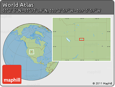 Savanna Style Location Map of the Area around 41° 16' 52" N, 109° 34' 29" W