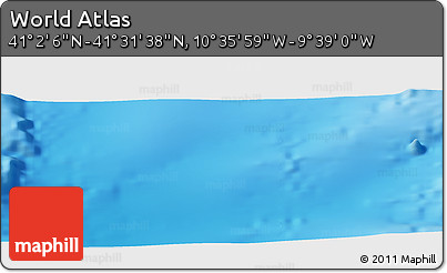Physical Panoramic Map of the Area around 41° 16' 52" N, 10° 7' 30" W