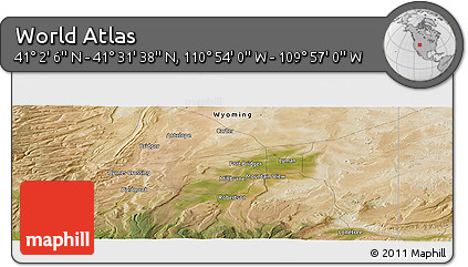 Satellite Panoramic Map of the Area around 41° 16' 52" N, 110° 25' 30" W