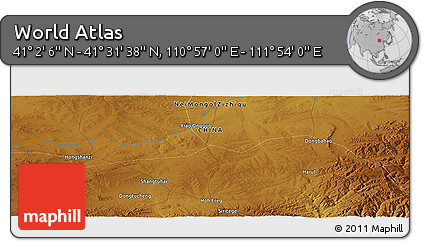 Physical Panoramic Map of the Area around 41° 16' 52" N, 111° 25' 30" E