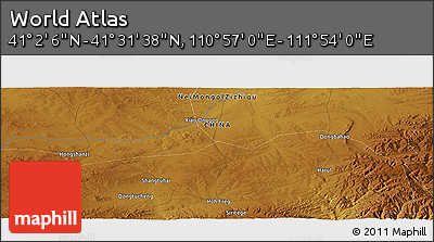 Physical Panoramic Map of the Area around 41° 16' 52" N, 111° 25' 30" E