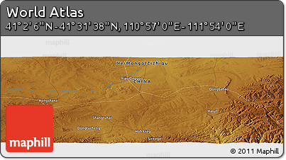 Physical Panoramic Map of the Area around 41° 16' 52" N, 111° 25' 30" E
