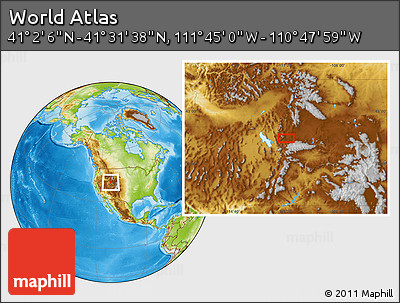 Physical Location Map of the Area around 41° 16' 52" N, 111° 16' 30" W