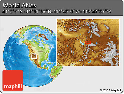 Physical Location Map of the Area around 41° 16' 52" N, 111° 16' 30" W