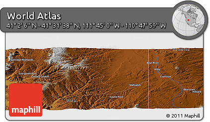 Physical Panoramic Map of the Area around 41° 16' 52" N, 111° 16' 30" W