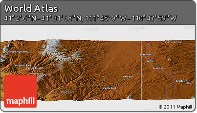 Physical Panoramic Map of the Area around 41° 16' 52" N, 111° 16' 30" W