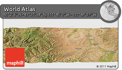 Satellite Panoramic Map of the Area around 41° 16' 52" N, 111° 16' 30" W