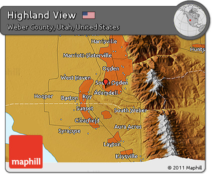 Physical 3D Map of Highland View