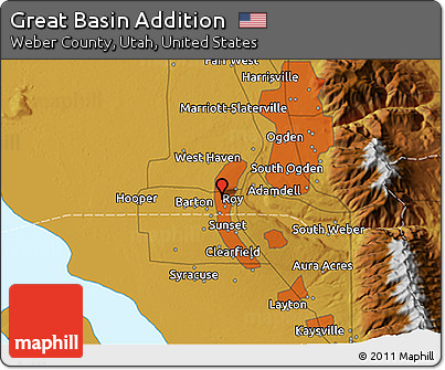 Physical 3D Map of Great Basin Addition