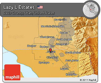 Political 3D Map of Lazy L Estates
