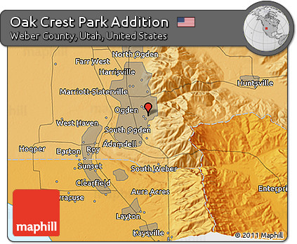 Political 3D Map of Oak Crest Park Addition