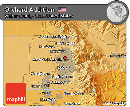 Political 3D Map of Orchard Addition