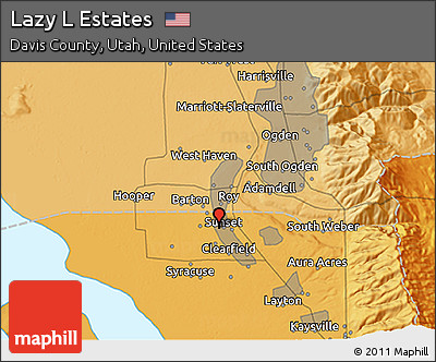 Political 3D Map of Lazy L Estates
