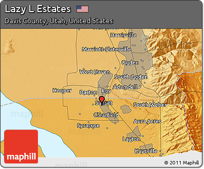Political 3D Map of Lazy L Estates