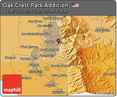 Political 3D Map of Oak Crest Park Addition